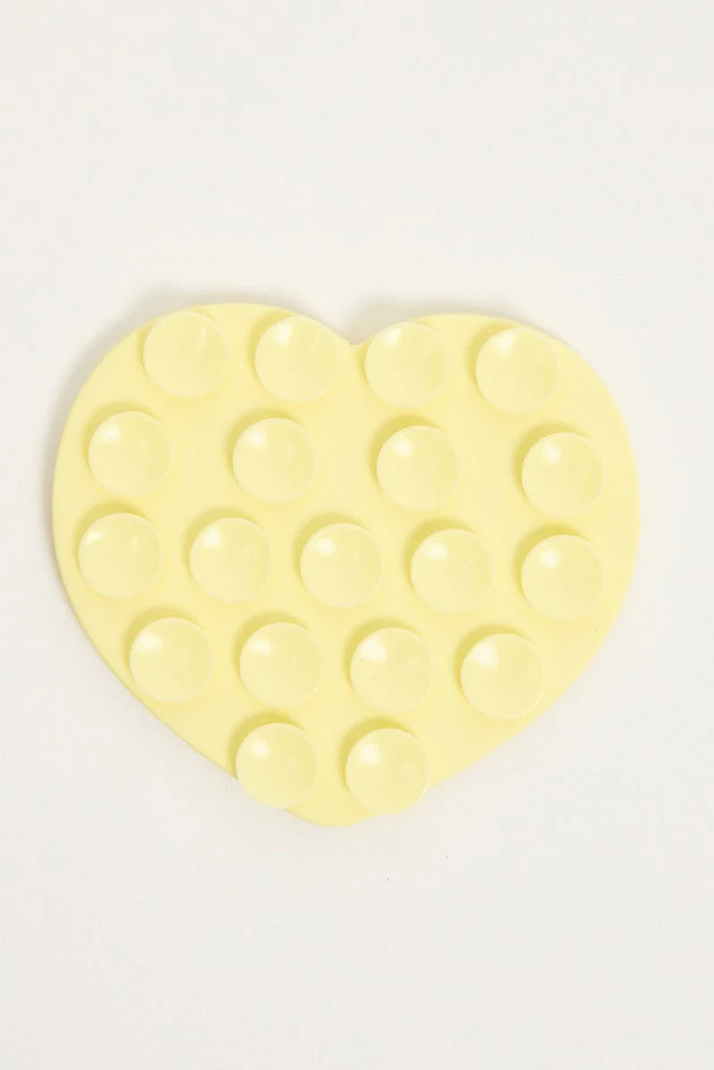 Yellow Heart Suction Phone Grip - Image 2
