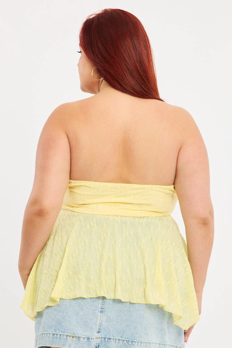 Yellow Lace Bandeau Top - Image 4