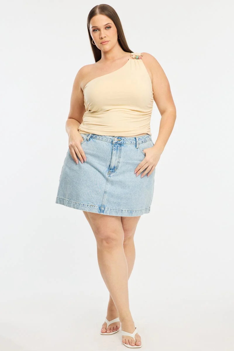 Yellow One Shoulder Top - Image 2