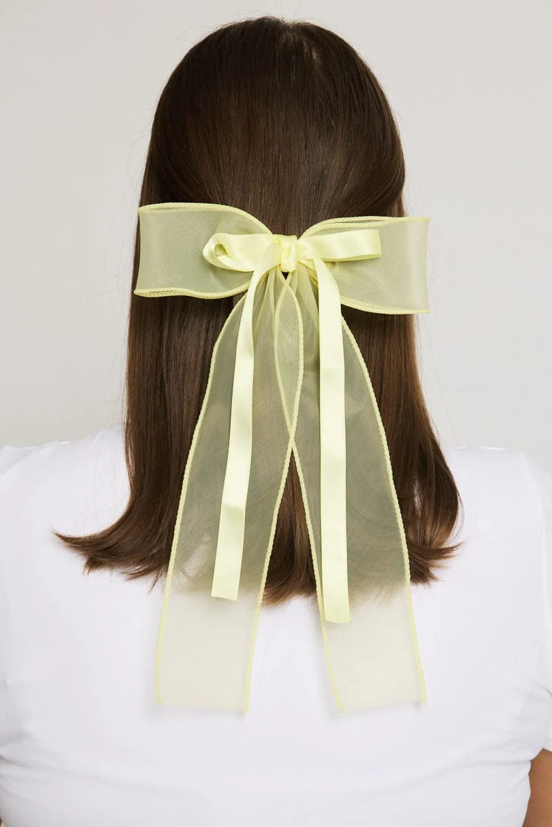 Yellow Organza Hair Bow