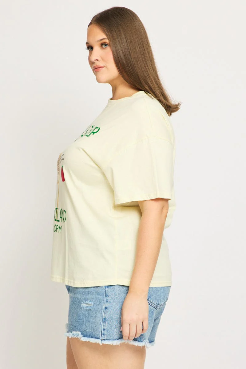 Yellow Pasta Graphic Tee Short Sleeve - Image 3