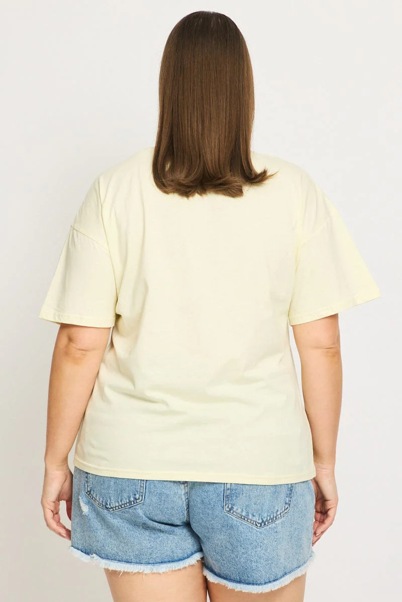 Yellow Pasta Graphic Tee Short Sleeve - Image 4