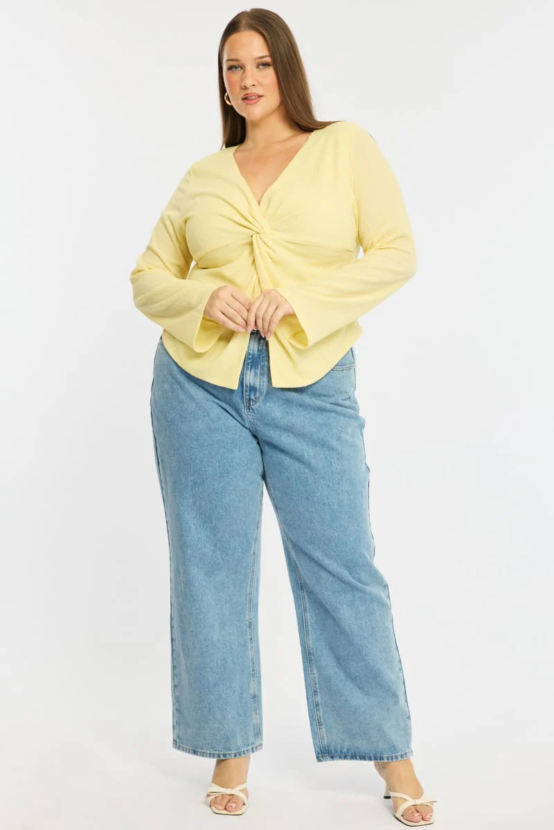 Yellow Textured Top Long Sleeve - Image 3