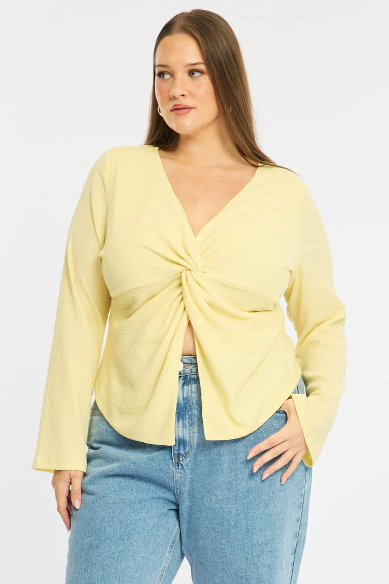 Yellow Textured Top Long Sleeve - Image 4