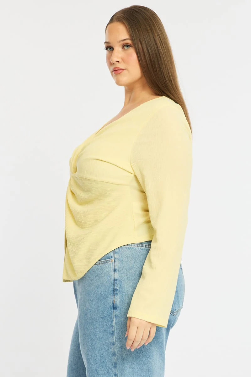 Yellow Textured Top Long Sleeve - Image 5