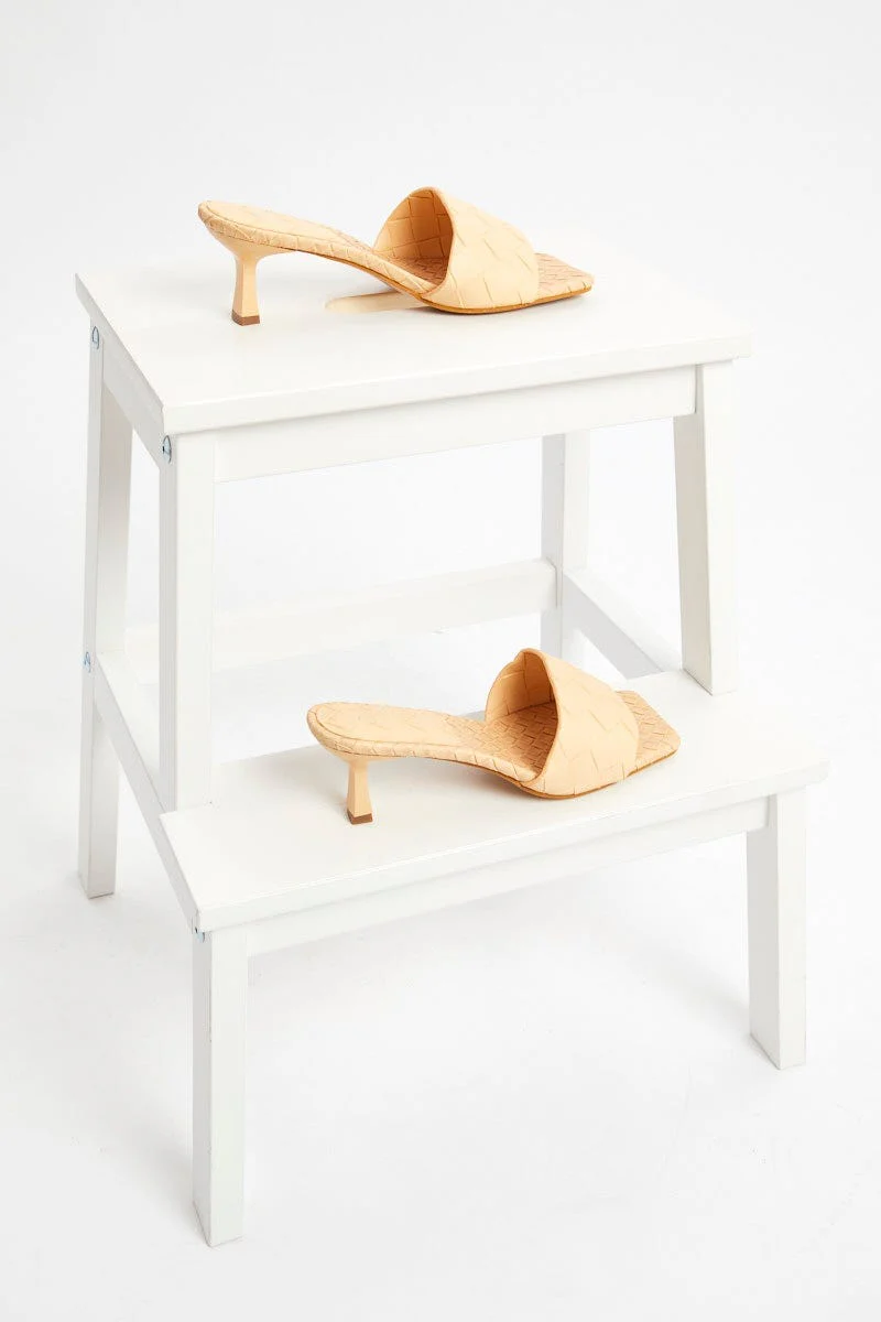 Yellow Woven Mules
