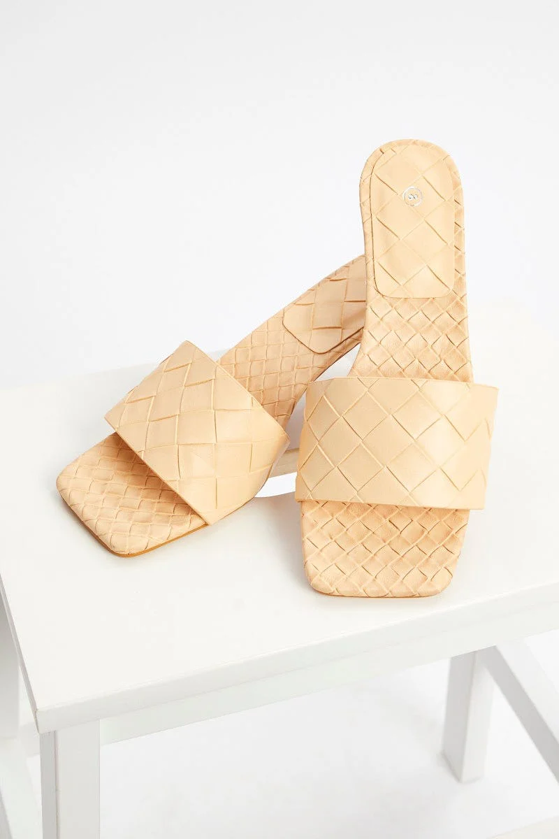 Yellow Woven Mules - Image 2